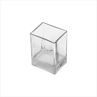 Blumenvase glas eckig_seite